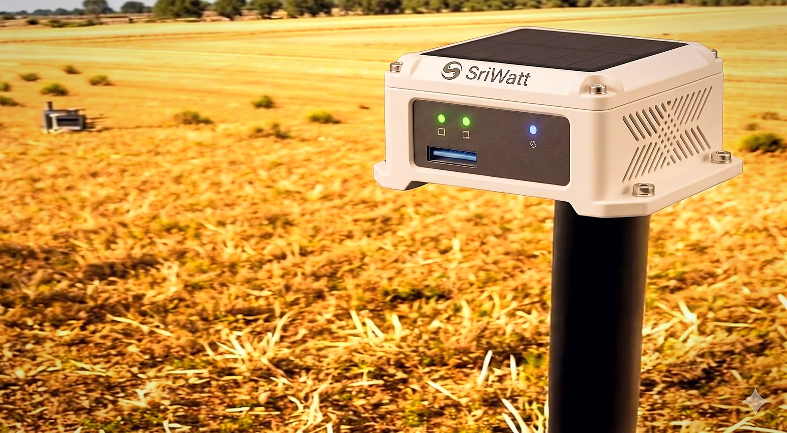 SriWatt on a farm at golden hour